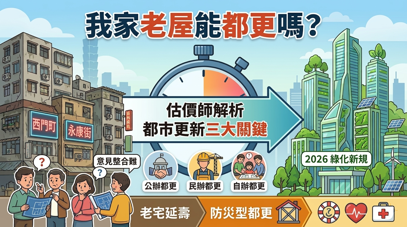 我家老屋能都更嗎?鐘少佑估價師解析:掌握 3 大關鍵,看懂你家的「房屋市場價值」與更新機會!
